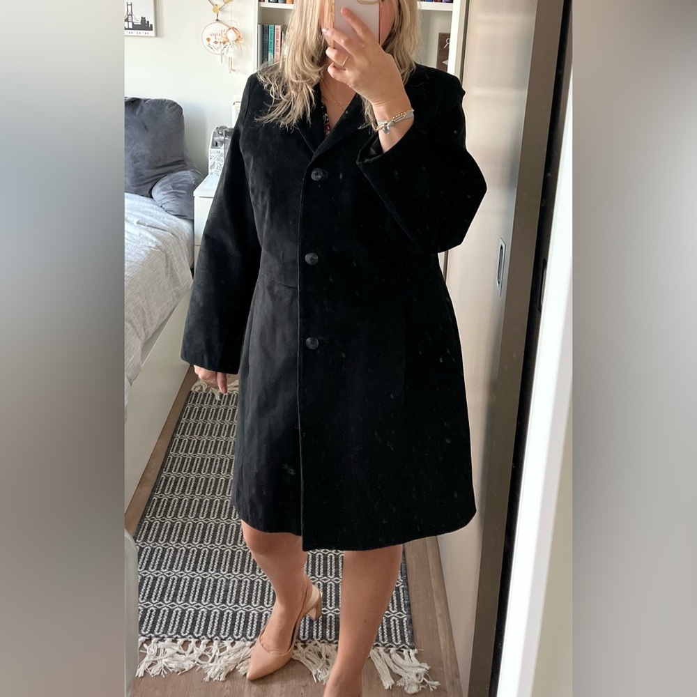 Danier Black Suede Business Casual vintage Relaxed Jacket/Coat new Size XL
